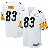 Nike Men & Women & Youth Steelers #83 Heath Miller White Team Color Game Jersey,baseball caps,new era cap wholesale,wholesale hats